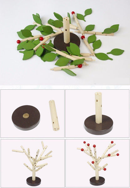 Wooden Tree - Peach and Pumpkins