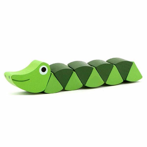 Wooden Crocodile And Caterpillar Toys - Peach and Pumpkins
