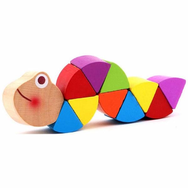 Wooden Crocodile And Caterpillar Toys - Peach and Pumpkins