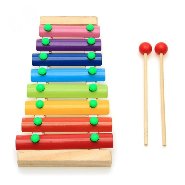 8-Note Wooden Musical Toys - Peach and Pumpkins