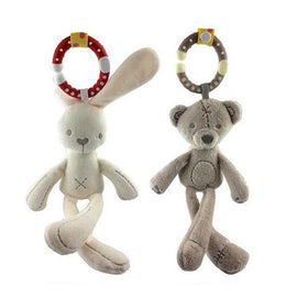 Rattle Plush Rabbit Hanging Bell - Peach and Pumpkins