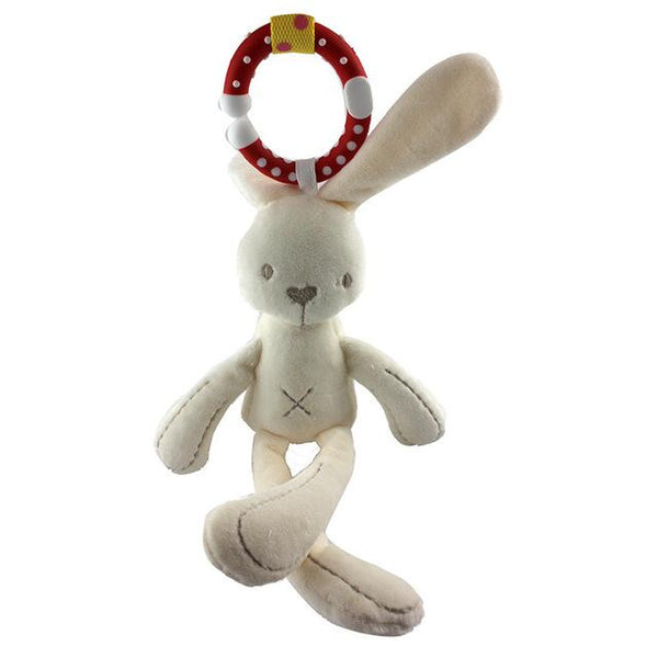 Rattle Plush Rabbit Hanging Bell - Peach and Pumpkins