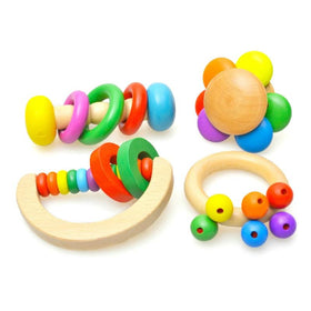 Colorful Wooden Bell - Peach and Pumpkins