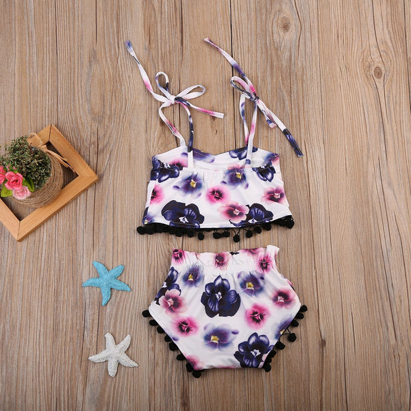 Boho Crop Top + Shorts - Peach and Pumpkins