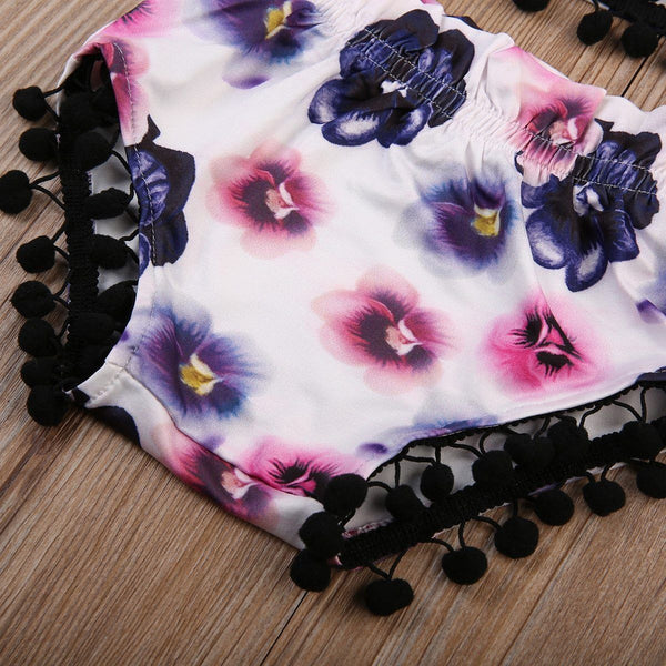 Boho Crop Top + Shorts - Peach and Pumpkins