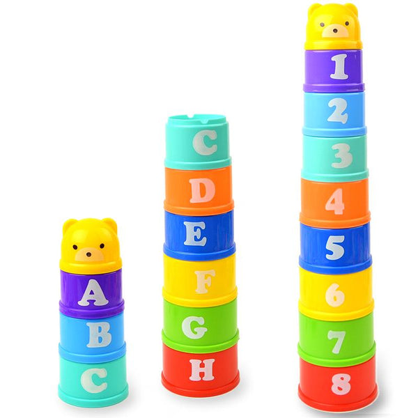Numbers Stack Cup Tower - Peach and Pumpkins
