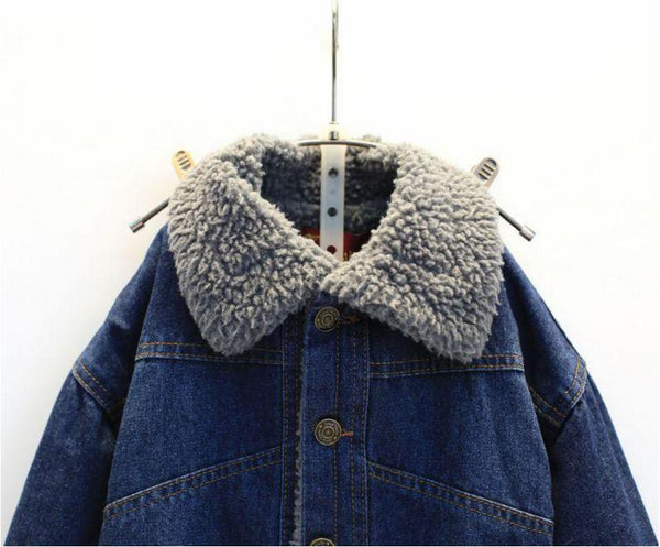 Denim Thick Jacket - Peach and Pumpkins