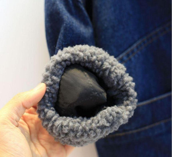 Denim Thick Jacket - Peach and Pumpkins