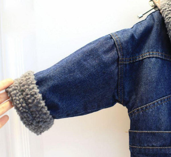 Denim Thick Jacket - Peach and Pumpkins