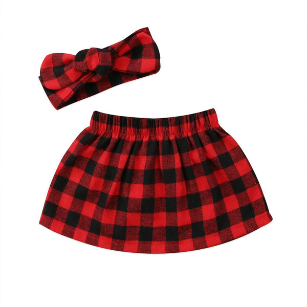 Red and Black Plaid Skirt - Peach and Pumpkins