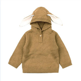 Winter Knitted Sweater with Ears - Peach and Pumpkins