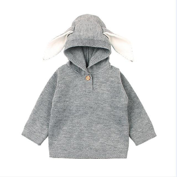 Winter Knitted Sweater with Ears - Peach and Pumpkins