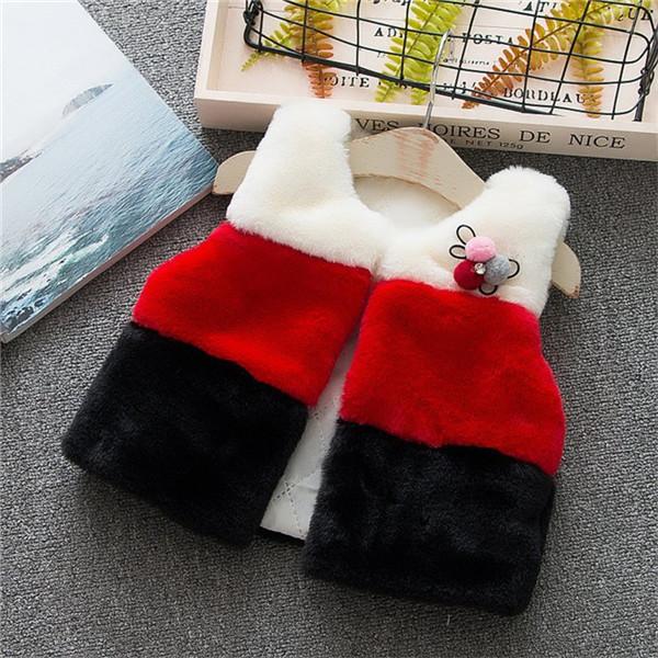 Faux Fur Vest Coat - Peach and Pumpkins