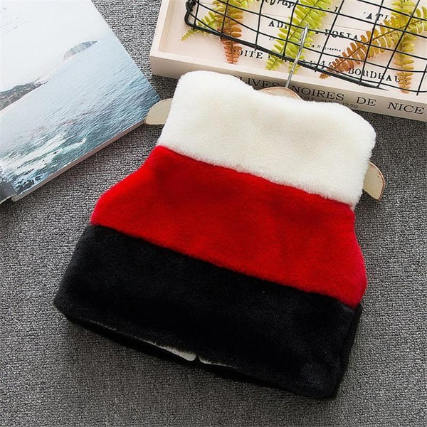 Faux Fur Vest Coat - Peach and Pumpkins