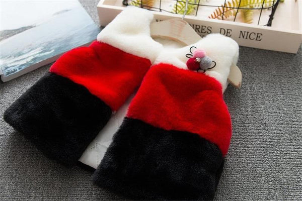 Faux Fur Vest Coat - Peach and Pumpkins