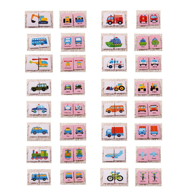 Puzzle Pocket Flash Card - Peach and Pumpkins