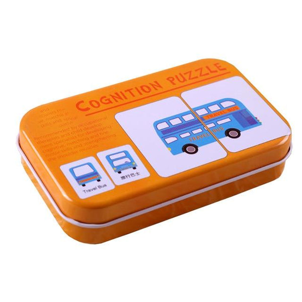 Puzzle Pocket Flash Card - Peach and Pumpkins