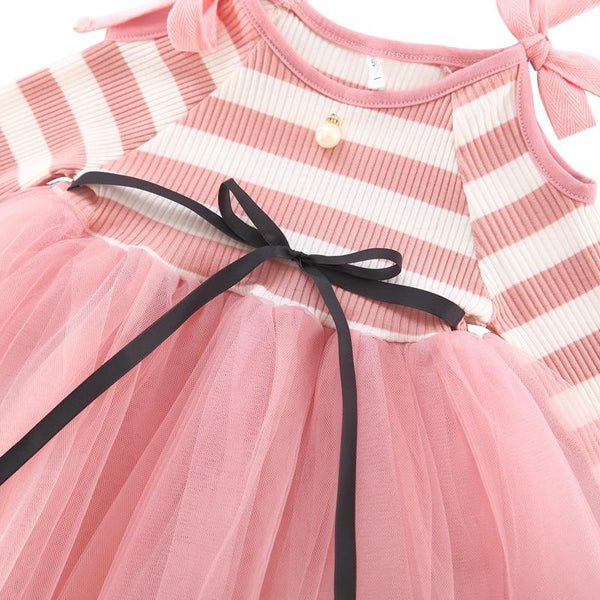 Striped Ballerina Dress - Peach and Pumpkins