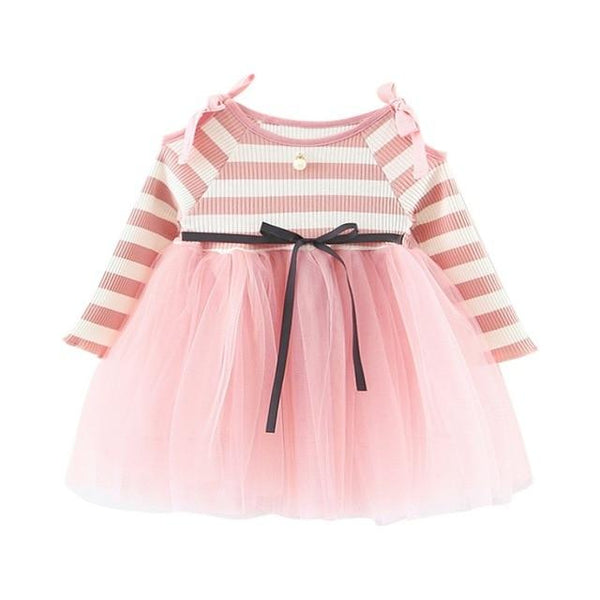 Striped Ballerina Dress - Peach and Pumpkins