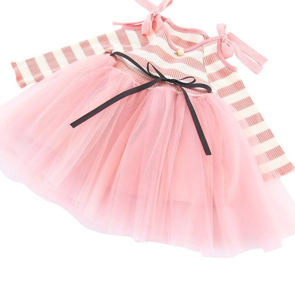 Striped Ballerina Dress - Peach and Pumpkins