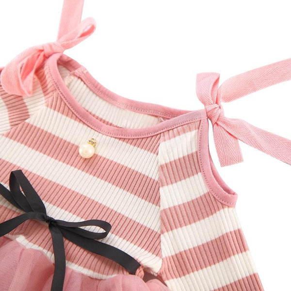 Striped Ballerina Dress - Peach and Pumpkins