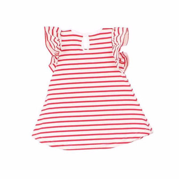 Striped Bow Dress - Peach and Pumpkins