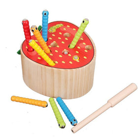 Fruit Wooden Catching Game - Peach and Pumpkins