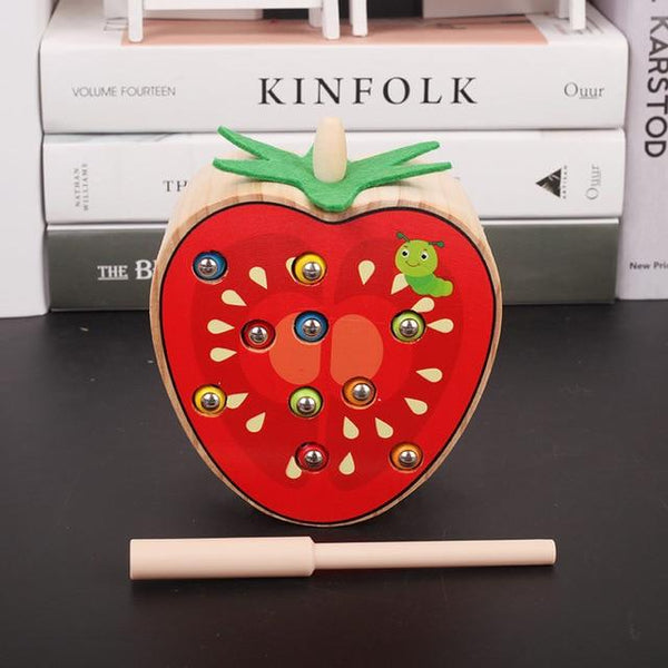 Fruit Wooden Catching Game - Peach and Pumpkins