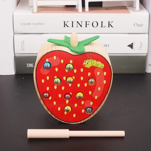 Fruit Wooden Catching Game - Peach and Pumpkins