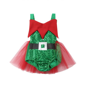 Little Elf Romper - Peach and Pumpkins