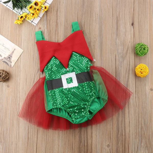 Little Elf Romper - Peach and Pumpkins