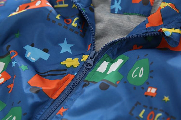 Toy Car Jacket - Peach and Pumpkins