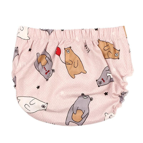 Cartoon Bear Shorts - Peach and Pumpkins