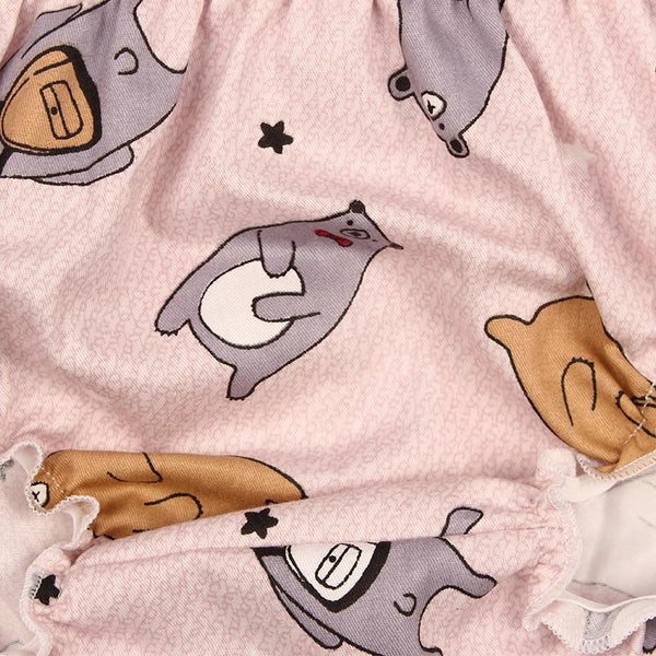 Cartoon Bear Shorts - Peach and Pumpkins