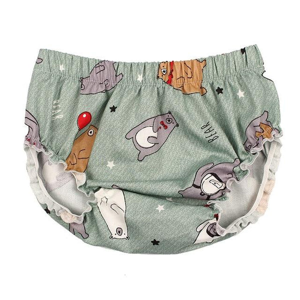 Cartoon Bear Shorts - Peach and Pumpkins