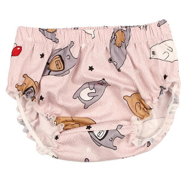 Cartoon Bear Shorts - Peach and Pumpkins