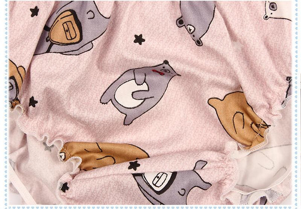 Cartoon Bear Shorts - Peach and Pumpkins