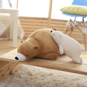 Sleeping Polar Bear Plush Toy - Peach and Pumpkins
