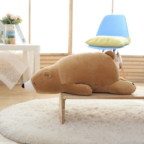 Sleeping Polar Bear Plush Toy - Peach and Pumpkins