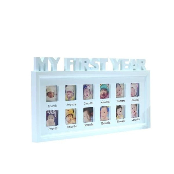 "My First Year' Photo Frame - Peach and Pumpkins