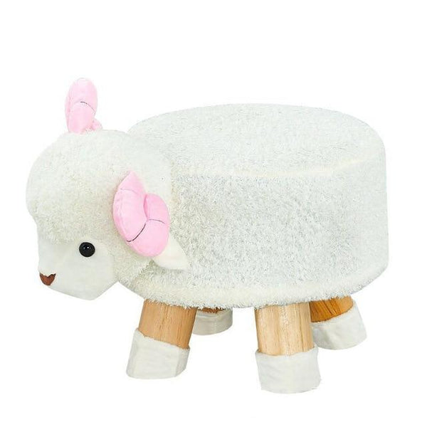 Wooden Animal Farm Stools - Peach and Pumpkins