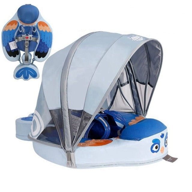 Mambo Climb Float - SwimTrainer (2 months - 2 Years) With Canopy - Peach  and Pumpkins