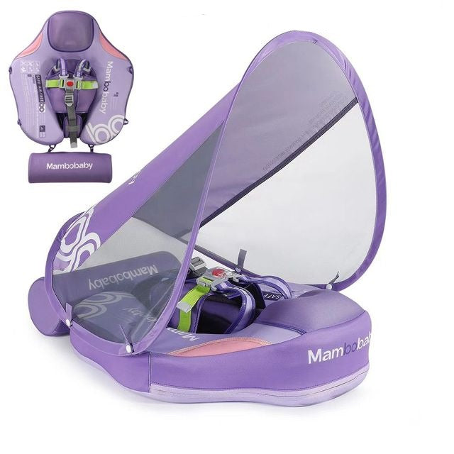 Mambo Climb Float - SwimTrainer (2 months - 2 Years) With Canopy - Peach  and Pumpkins